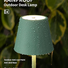 KDG 2 Pack Cordless Table Lamp,Portable LED Desk Lamp, 4000mAh Battery Operated, 3 Color Stepless Dimming Up, for Restaurant/Bedroom/Bars/Outdoor Party/Camping/Coffee Shop Night Light(Green)