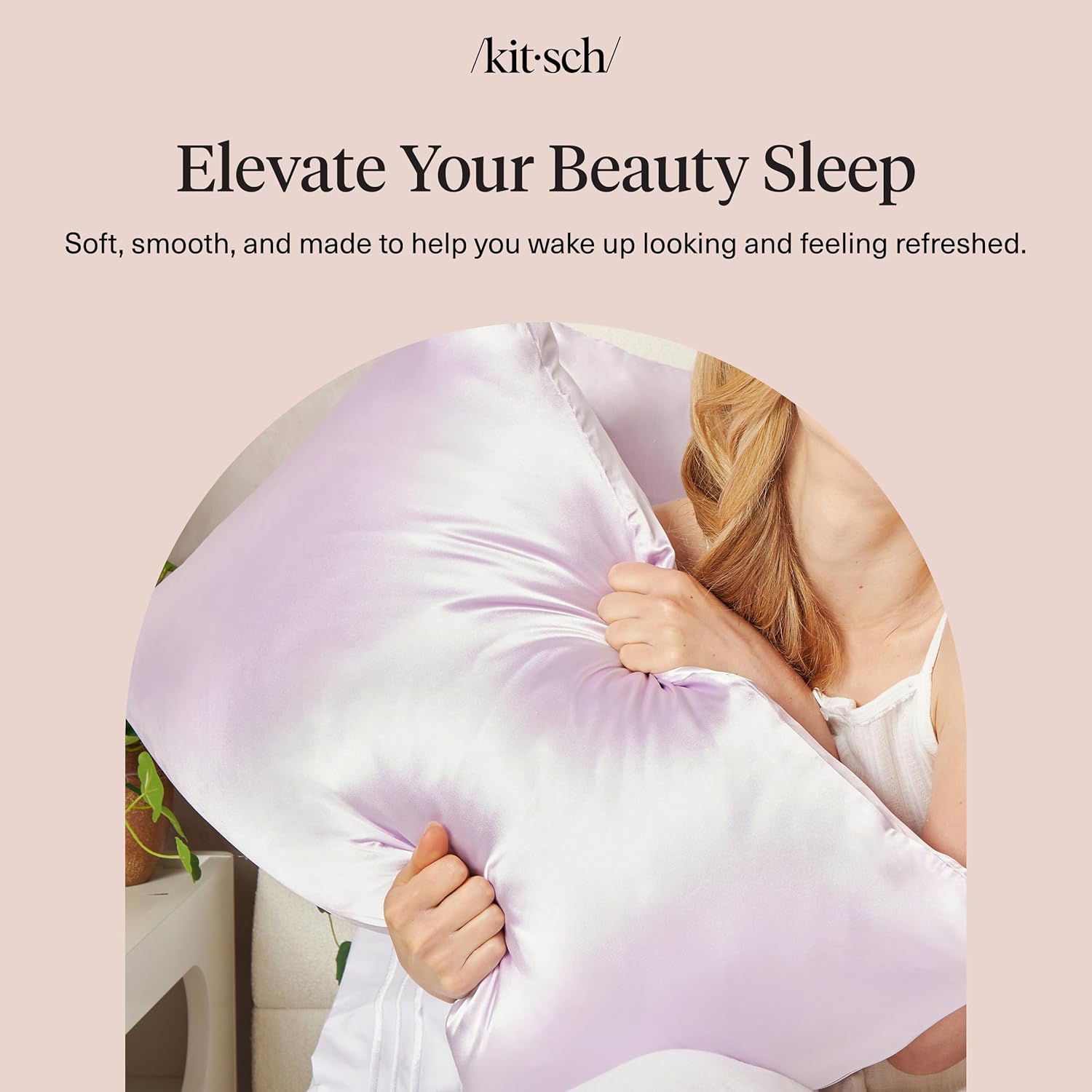 Kitsch Satin Pillowcase with Zipper for Hair & Skin - Softer Than Silk Pillow Cases, Smooth Cooling Satin Pillow Case, Wrinkle-Free, Machine Washable, Pillow Cases Standard Size 19x26 - Lavender Dormly