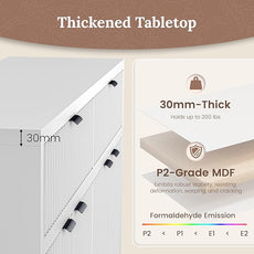 Fluted Sideboard Buffet Cabinet with Storage Drawers, 55