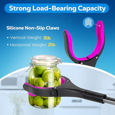 Grabber Reacher Tool - 32” Extra Long Foldable Gripper and Reaching Tool - Heavy Duty Pick Up Stick Grabbers for Seniors, Trash, Surgery Recovery Must Haves Gifts (Black Purple)