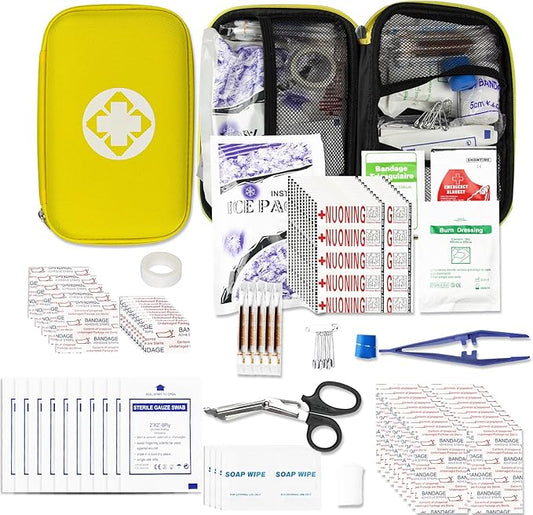 First Aid Kit Car Home Emergency Essential Kits - 275Pcs Basic Hiking Supplies Survival Gear First Aid Set Camping Backpacking Sports Yellow YIDERBO
