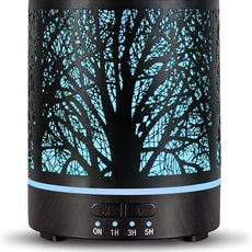 Essential Oil Diffuser Aromatherapy Diffuser -300ml Metal Electric Ultrasonic Cool Mist Oil Diffuser for Large Room with Auto Shut-Off Protection, 4 Timer Setting &7 Colors Night Light for Home Office