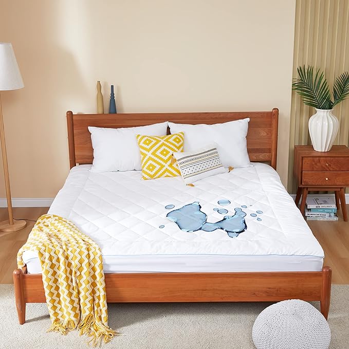 Twin XL Size Mattress Protector for College Dorm Waterproof Quilted Mattress Cover Cotton Mattress Pad Cover Extra Deep Pocket 18-22" Thin Version Hypoallergenic & Soft