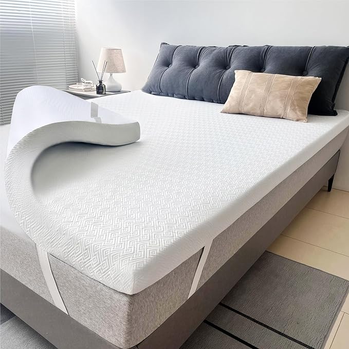 Airensky 2 Inch Memory Foam Mattress Topper, Cooling Gel Infused High Density Full (54"x75") Topper with Removable Skin-Friendly Cover, Bed Topper for Pressure Relief Back Pain, CertiPUR-US Certified
