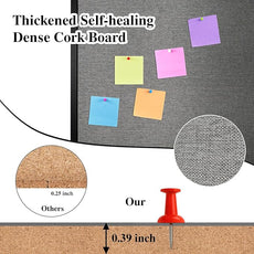 Bulletin Board 36 x 24 Inch, Cork Board for Walls, Wood Framed Bulletin Boards with Grey Canvas, Wall Mounted Corkboard for Office School Home Decorative