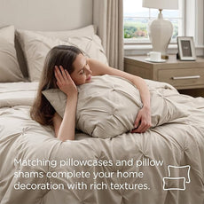Bedsure California King Comforter Set Beige - Bed in a Bag Cal King Bedding Set 7 Pieces, GentleSoft™ Pintuck Bed Set Gift for Family, Pinch Pleat Beige Comforter with Sheets, Pillowcases & Shams