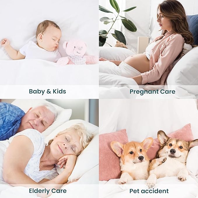 COTTONPASSION Washable Underpads King Size 78'' x 80'' - Waterproof Reusable Heavy Absorbency Incontinence Bed Pads with Straps - Bedwetting Mattress Protector for Adults, Kids, Elderly and Pets