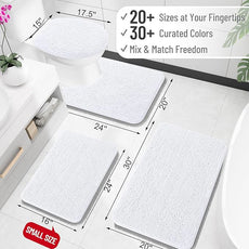 OLANLY Toilet Rugs U-Shaped 24x24, Extra Soft Absorbent Chenille Contour Bathroom Rugs for Toilet, Dry Quickly, Machine Washable, Non-Slip Bath Mat, White