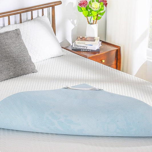 EGO Gel Memory Foam Mattress Topper, 4 Inch Twin with Removable Breathable Soft Cover, Cooling Bed Topper for Comfort Body Support & Pressure Relief, CertiPUR-US Certified