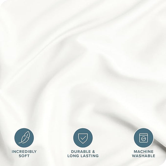 Bare Home Bedding Duvet Cover Queen Size - Premium 1800 Super Soft Collection - Lightweight, Cooling Duvet Cover - Soft Breathable Bedding (Queen, Cream)