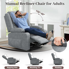 3 Seater Recliner Sofa Set with 2-Tier Cushion, 3+1+1 Pieces in Living Room, 3 Seater Reclining Couch Leather with Removable Console, 2 Oversize Recliner Chair Sofa Seat