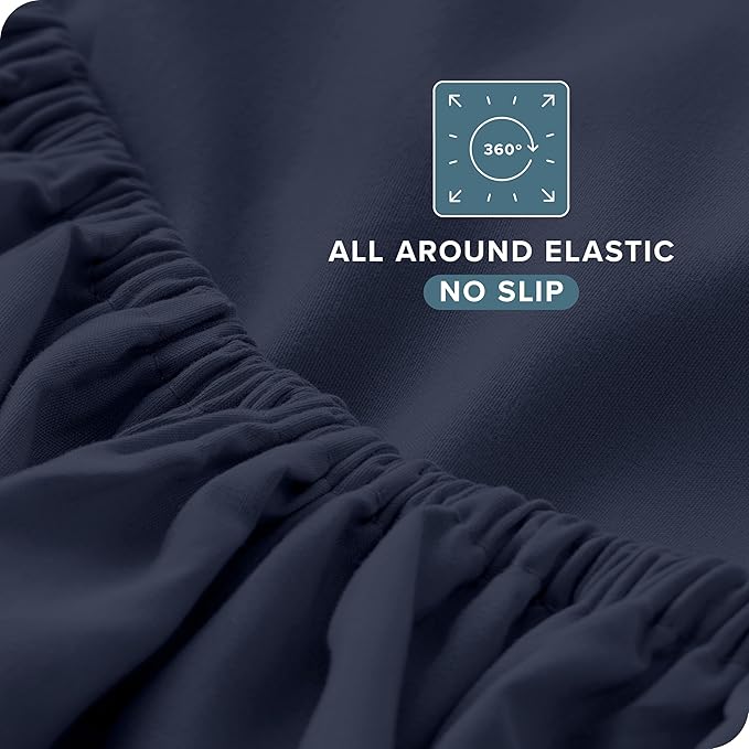 Bare Home California King Sheet Set - 1800 Ultra-Soft Microfiber Cal King Bed Sheets - Double Brushed - Deep Pockets - Easy Fit - 4 Piece Set - Bed Sheets (California King, Midnight Blue) BareHome
