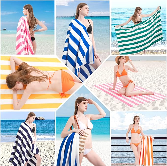 4 Packs Extra Large Beach Towel Bath Towel 72 * 40 Set Oversized Soft Absorbent Microfiber Terry Blanket NOT Cotton Mexico Costa Rica Bahamas Punta Trip Must Have Water Park Vacation Essentials