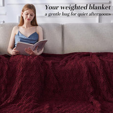 Knitted Weighted Blanket for Adult, Chunky Knit Weighted Throw for Sleep 50