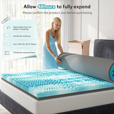 3 Inch Memory Foam Mattress Topper, 7-Zone Full Mattress Topper with Cooling Gel, CertiPUR-US Certified for Pressure Relief & Enhanced Sleep Comfort