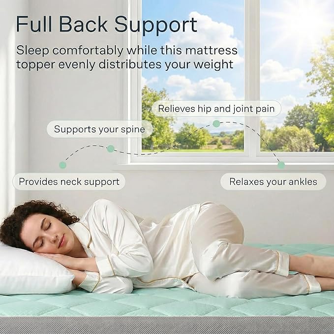 Novilla 4 Inch Dual Layer Memory Foam Mattress Topper, 2 Inch Gel Memory Foam and 2 Inch Cooling Down-Alternative Mattress Pad Cover for Back Pain, Breathable & Certi-Safe, King