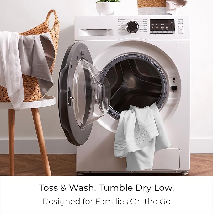 Mellanni Full Sheet Set - 6-Piece Iconic Collection Bedding, (Including 4 Pillowcases), 16-Inch Deep Pocket, Easy Care, Extra Soft, Cooling Sheets, Brushed Microfiber - White