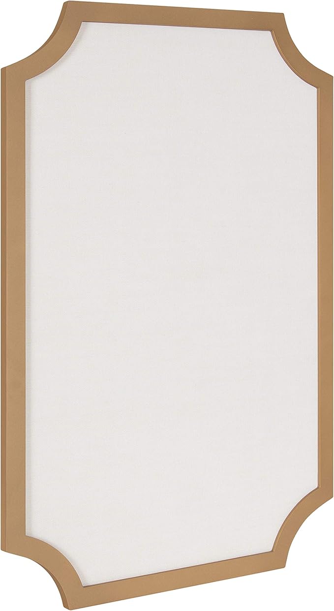 Kate and Laurel Holbrook Modern Scalloped Fabric Pinboard, 24 x 36, Gold, Decorative Bulletin Board for Wall