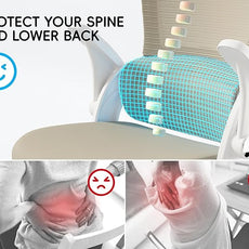 TRALT Office Chair - Ergonomic Office Chair with Back Support, Computer Chair - Home Office Desk Chairs, 330lbs Wide Seat Big and Tall Office Chairs with Headrest, Comfy Desk Chairs (Beige)