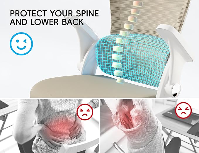 TRALT Office Chair - Ergonomic Office Chair with Back Support, Computer Chair - Home Office Desk Chairs, 330lbs Wide Seat Big and Tall Office Chairs with Headrest, Comfy Desk Chairs (Beige)