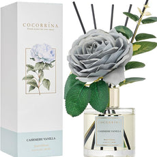 Cocorina Reed Diffuser Set, Flower Reed Diffuser Cashmere Vanilla, Scented Diffuser with Sticks Home Fragrance Essential Oil for Bathroom Shelf Decor, Living Room, Large Room, Rose/6.7 Ounce/1pack