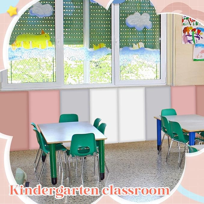 12 Pack Wall Padding for Playroom Peel and Stick Headboard 15.75" x 7.87" x 1.18" 3D Anti Collision Upholstered Wall Panels Self Adhesive Headboard Panel for Protection (Pink Colors)