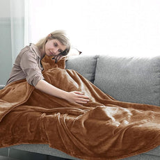 IR Imperial Rooms Fleece Blankets Queen Size 90x90 Inches- 8 Pack - Super Soft Fluffy Throw Blanket for Sofa and Bed - Warm and Cozy Lightweight 400 GSM Microfiber Bed Throws Blankets (Queen, Camel)