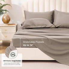 Love's cabin Twin XL Comforter Set Light Brown, 5 Pieces Twin XL Bed in a Bag, All Season Bedding Sets with 1 Comforter, 1 Flat Sheet, 1 Fitted Sheet, 1 Pillowcase and 1 Pillow Sham