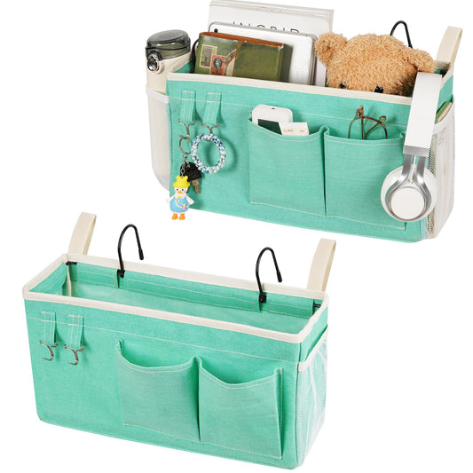 Loghot Bedside Caddy/Bedside Storage Bag Hanging Organizer for Bunk and Hospital Beds,Dorm Rooms Bed Rails,Can be Placed Glasses,Books,Mobile Phones,Keys (Light Pink) Dormly