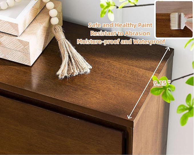 LKTART Mid Century Modern Sideboard Buffet Cabinet, Narrow Walnut Sideboard,Wood Storage Cabinet Credenza with 2 Doors for Living Room, Kitchen, Entryway, Hallway(9.25" D*39" L)
