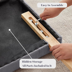 Kingfun Cal King Headboard only, Premium Velvet Upholstered Headboards in Modern Button Design, Tufted Bed Headboard, Adjustable Solid Wood Head Board (Grey)