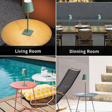 KDG 2 Pack Cordless Table Lamp,Portable LED Desk Lamp, 4000mAh Battery Operated, 3 Color Stepless Dimming Up, for Restaurant/Bedroom/Bars/Outdoor Party/Camping/Coffee Shop Night Light(Green)