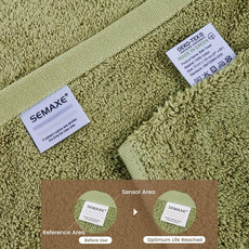SEMAXE Green Bathroom Towel, 100% Cotton Bath Towel with Hanging Loop and Smart Tag, Hotel & Spa Quality Soft Absorbent Towel, Gift Box Packaging, 1 Pc Bath Towel, 55