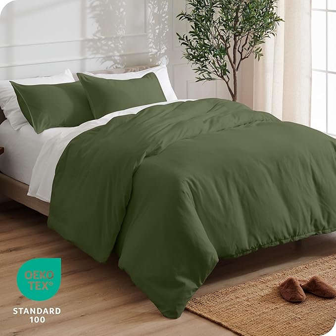 Bare Home Bedding Duvet Cover Extra Long Size - Premium 1800 Super Soft Collection - Lightweight, Cooling - Soft Breathable Bedding Duvet Cover (Twin/Twin XL, Cypress)