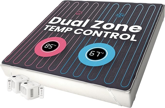 Chilipad Cube Bed Cooling System - Cooling & Heating Mattress Topper, Dual Zone Bed Temperature, Cool Sleep Enhancement, Temp Range of 60-115°F, WE Cal King Bedsize (72" W x 84" L), Model: CP516