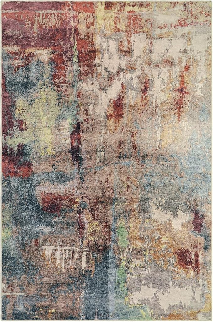 Lahome Modern Abstract Area Rug - 4x6 Washable Rugs for Living Room Bedroom Dining Room, Contemporary Indoor Floor Carpet for Kitchen Laundry Room Entryway Home Office