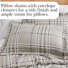 Southshore Fine Living, Inc. Plaid Duvet Cover Set, Twin/XL – Premium Microfiber Bedding, Easy Care – Includes 1 Twin Duvet Cover and 1 Sham, Machine Washable, Vilano Plaid Mocha