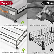 Yecaye 4 Pack Under Bed Storage with Wheels, Under Bed Storage Containers with Lids, Large Under Bed Rolling Storage with Clear Window & Label, Rolling Drawers for Clothes, Blankets, Books