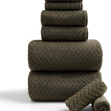 Ferdilan 8 Pack Bath Towel Set, 2 Extra Large Bath Towel Sheets, 2 Hand Towels and 4 Washcloths Ultra Soft and Absorbent Chair Towels for Bathroom, Quick Dry Towel for Home Hotel,Brown