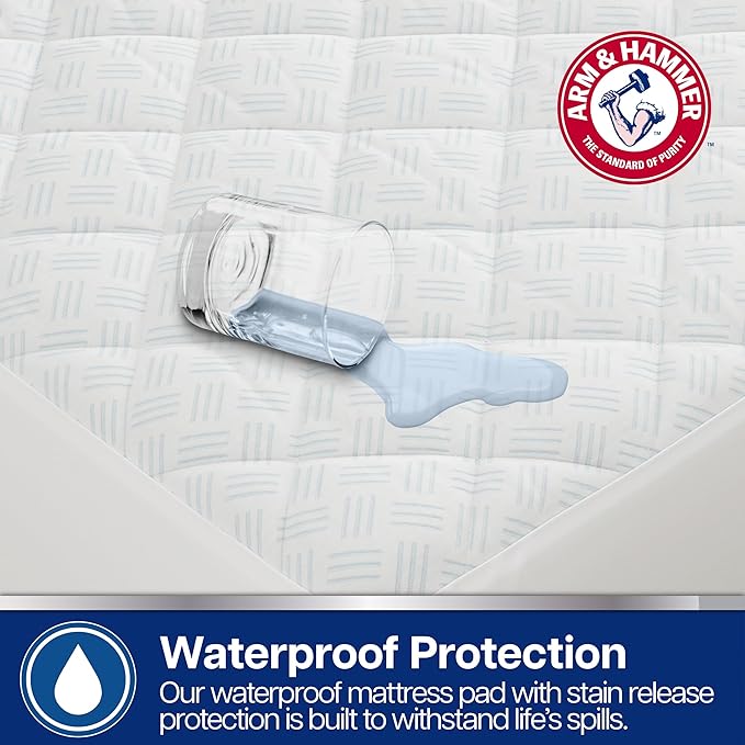 Arm & Hammer Cooling Comfort Mattress Pad, Waterproof, King