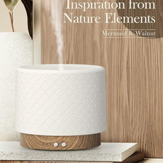 Essential Oil Diffuser, 280ml Ceramic Diffusers for Large Room, Ultrasonic Aromatherapy Diffuser with Cool Mist Humidifier, Quiet and Intelligent Oil Diffusers for Home,Office,Yoga,Bathroom