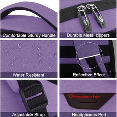 Laptop Backpack,Business Travel Anti Theft Slim Durable Laptops Backpack with USB Charging Port,Water Resistant College Computer Bag for Women & Men Fits 15.6 Inch Laptop and Notebook-Purple