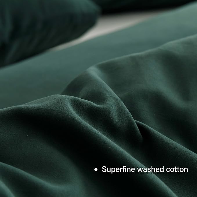 HeimenAogo Egyptian Cotton Duvet Cover Set Twin/Twin XL, Ultra Soft and Breathable Comforter Cover with Zipper Closure, High Thread Count Long Staple Cotton Blanket Cover 2Pcs, Silver Pine