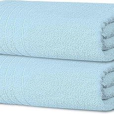 Tens Towels Pack of 2 Extra Large Bath Sheets 35 x 70 Inches, 100% Cotton, Larger & Lighter Weight, Quicker to Dry, Super Soft & Absorbent, Oversized Bath Towels, Sky Blue