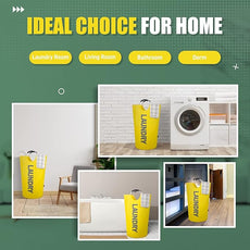Caroeas 95L Pro Large Laundry Basket (13 Colors), Waterproof Laundry Hamper, Laundry Bag with Padded Handles, Clothes Hamper Stands Up Well, Collapsible Laundry Basket Easy Storage(Yellow)