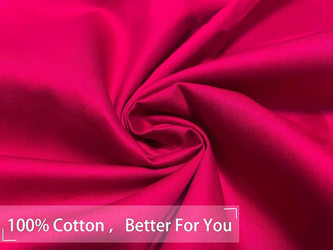 iMaylex Soft 100% Egyptian Cotton Zipper Pillow Case, Cozy and Lightweight, Easy Care, Fuchsia, Body, 20" x 54"