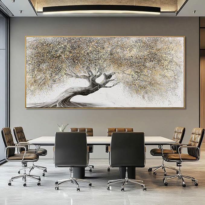 Tree Canvas Wall Art Nature Posters Vintage Hanging Wall Decor 32"x70" Decorations for Living Room Framed Art for Dining Room Area