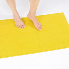 Cotton Paradise 100% Cotton Non Slip Bath Mats for Bathroom, 20x34 inch Soft Absorbent Quick Dry Machine Washable Floor Bath Mat, Yellow Bath Rug