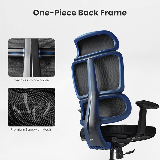 EUREKA ERGONOMIC Lena Mesh Office Chair, Ergonomic Office Chair, High Back Desk Chair with Oversized Headrest, Home Office Desk Chairs for Home & Ofiice, Work Chair, Black