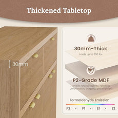 Fluted Sideboard Buffet Cabinet with Storage Drawers, 55